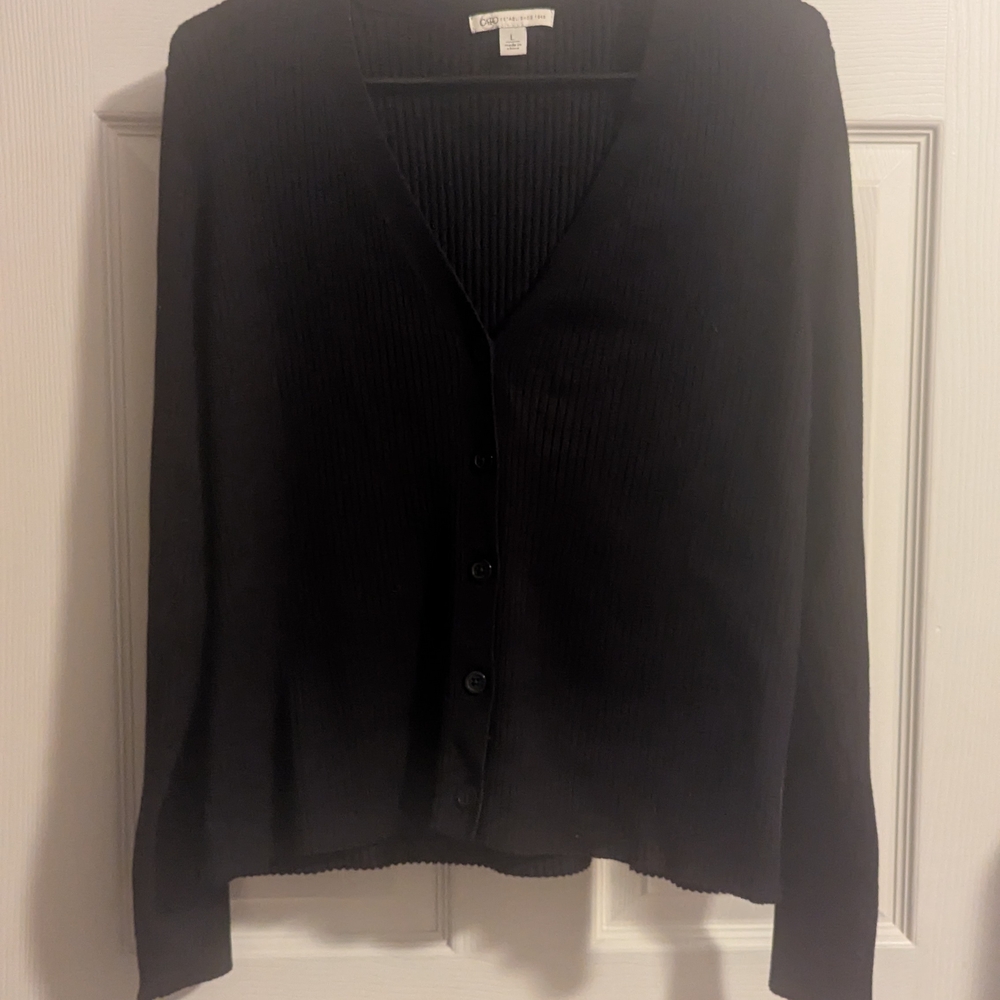 Cato Black V-Neck Cardigan Sweater
